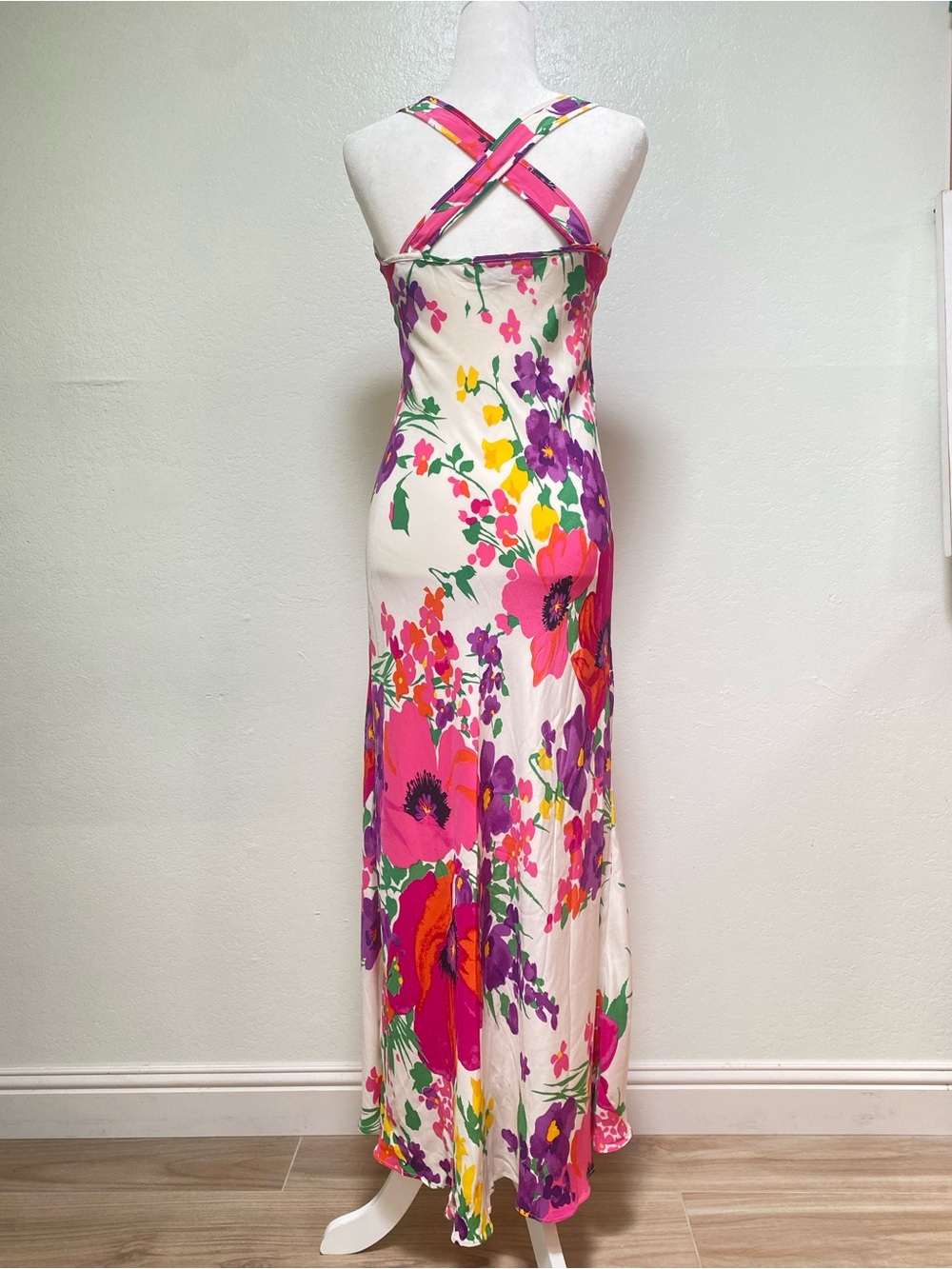 Vintage 90s Betsey Johnson Floral Maxi Dress Black Label - Picture 2 of 15